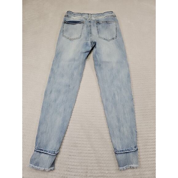 Easel Jeans Womens Medium Distressed Light Wash Skinny Fit Stretch - Picture 7 of 8